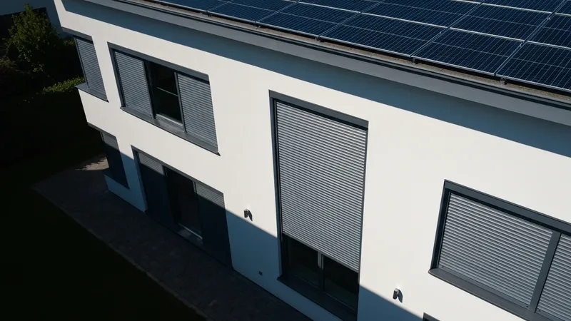 Installation volet roulant solaire maison moderne